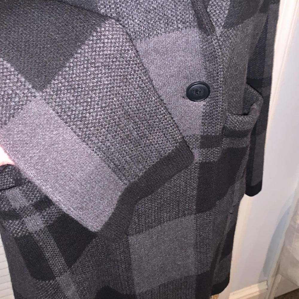 Vintage Bass Sweater Blazer Black and grey Plaid women’s Large - Picture 5 of 7